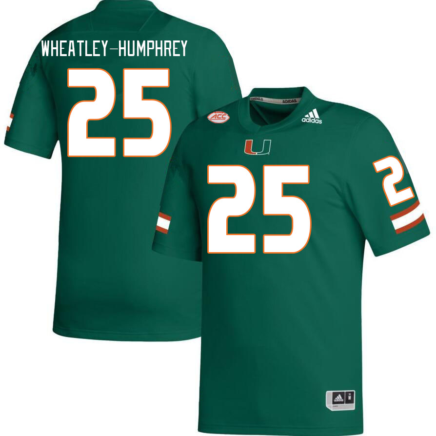 Men #25 Chris Wheatley-Humphrey Miami Hurricanes College Football Jerseys Stitched-Green